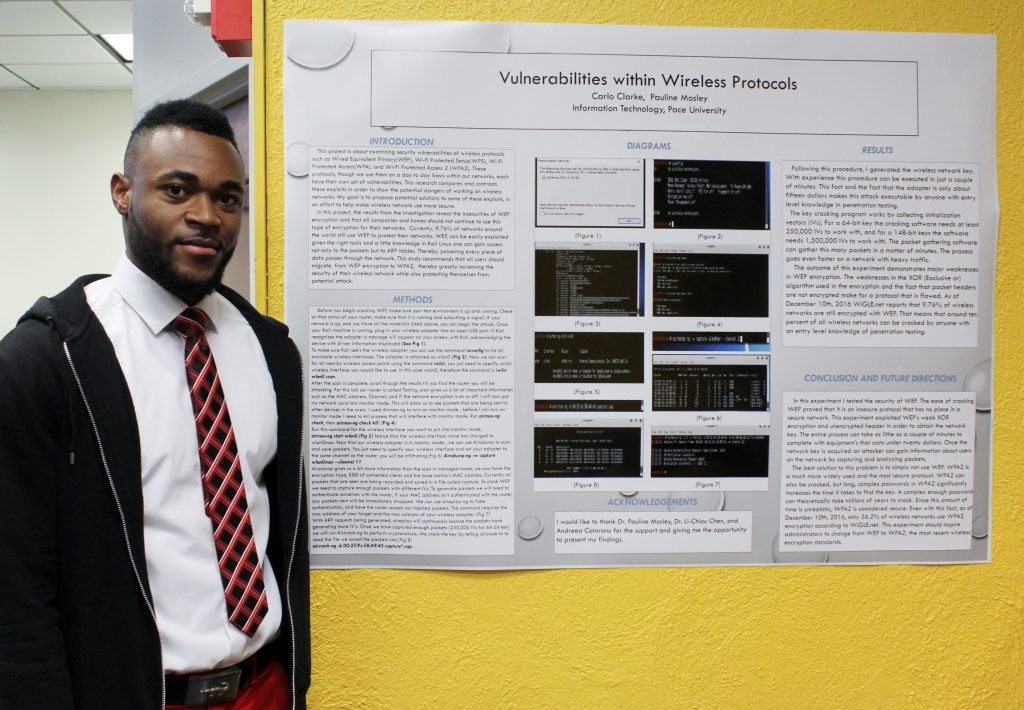 Student Carlo Clarke presented his research on Vulnerabilities within Wireless Protocols