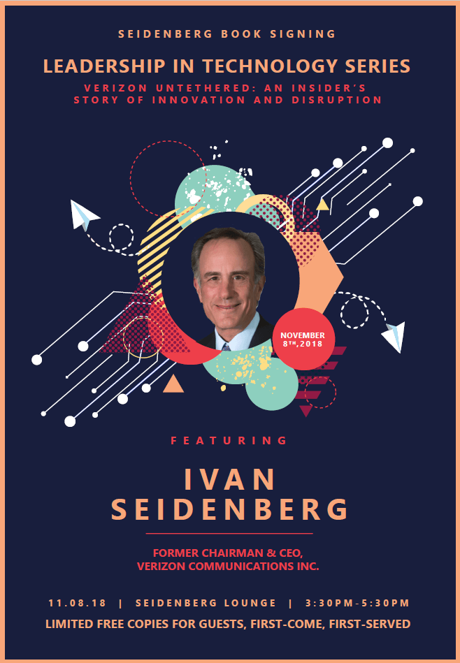 Exclusive talk and book signing by Ivan Seidenberg at Pace University on November 8