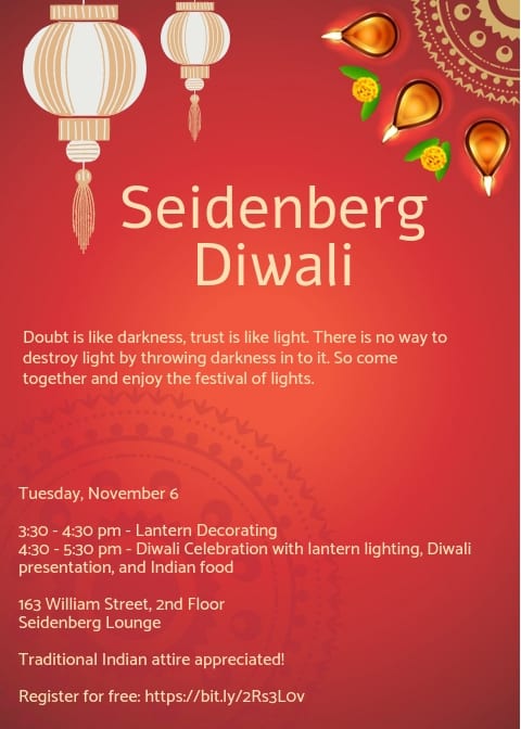Come Celebrate Diwali with the Seidenberg School