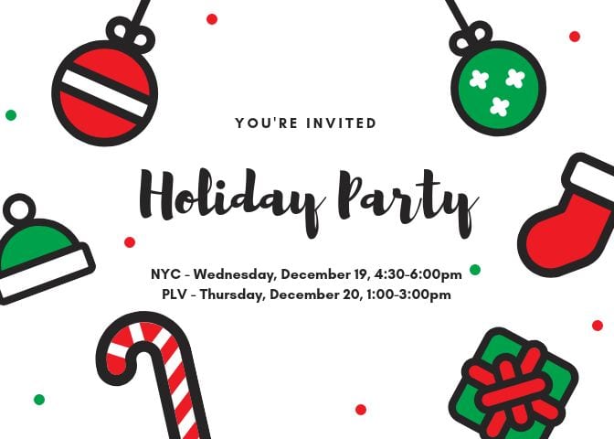 Join us at the Seidenberg annual Holiday parties!